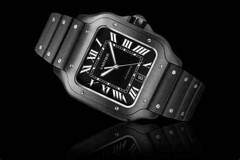 black cartier watch|cartier santos xl black.